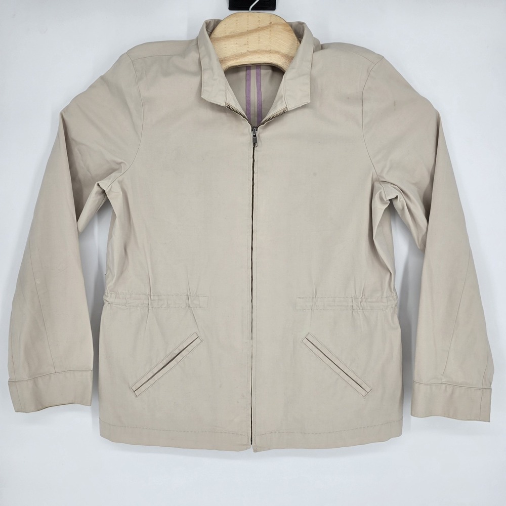 Brooks Brothers Jacket Womens 14 Beige Lightweight Windbreaker Coat 346